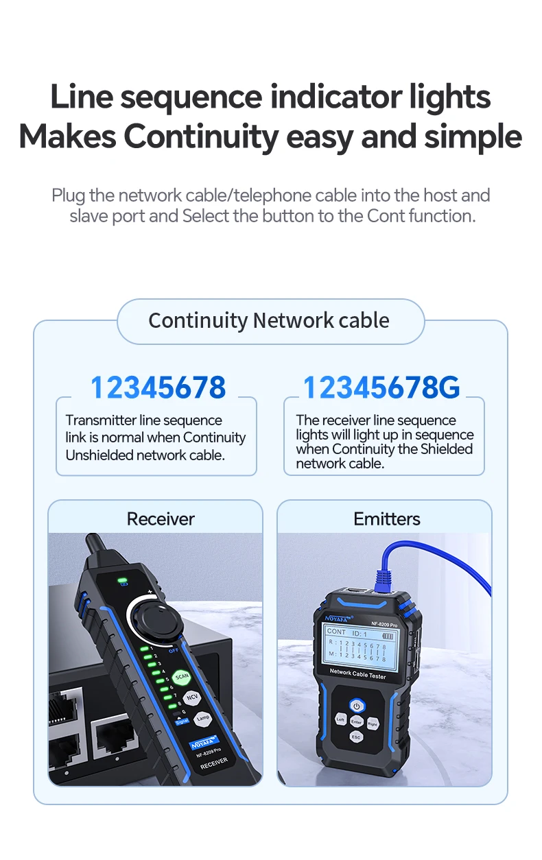 Máy kiểm tra, test cáp mạng NOYAFA NF-8209 Pro test POE NCV